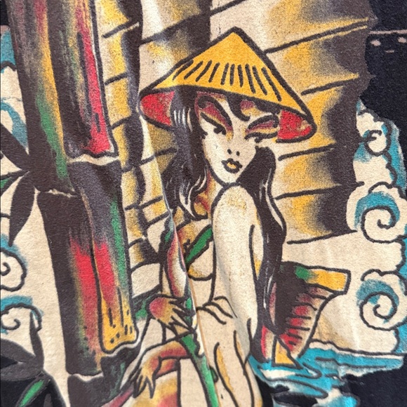 Ed Hardy Black Multicolor Graphic Long Sleeve Tee - Picture 3 of 5